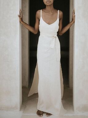 La Nativa Slip Dress With Side Slits